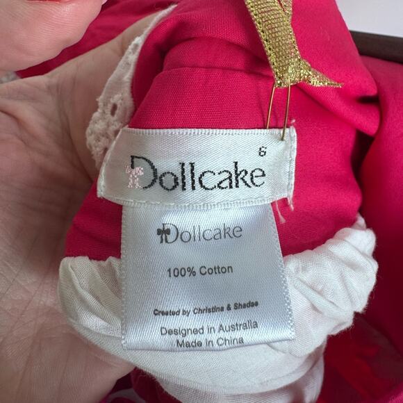 Dollcake‎ Red Bells Frock Girls Dress 6 NEW Party Christmas Holiday Formal Gala - Picture 4 of 16